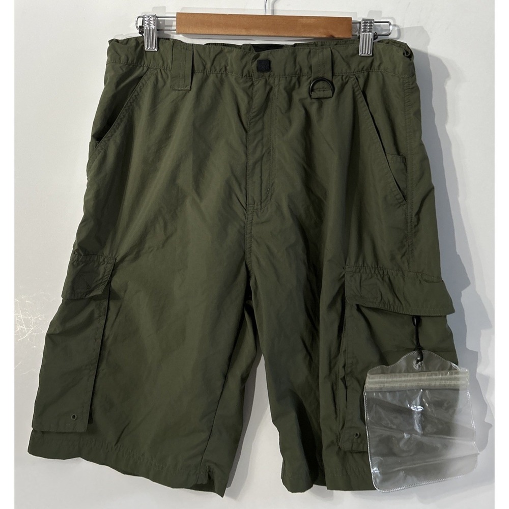 Mens Boy Scouts Mesh Lined Swim Cargo Shorts Sz Med‎ Waterproof Pouch